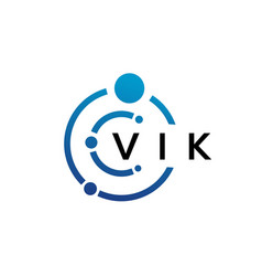 Vik Letter Technology Logo Design On White