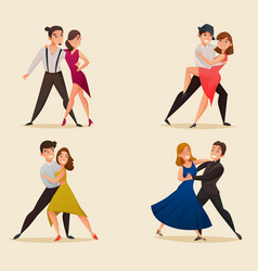 Dance Pairs Retro Cartoon Set