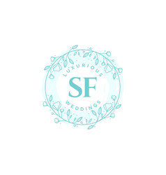 Sf Initials Letter Wedding Monogram Logos