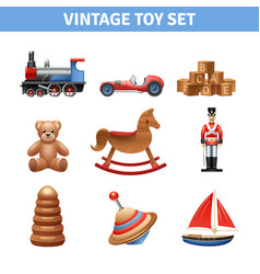 Vintage Toy Icons Set