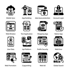 Web Data And Development In Solid Icons Style