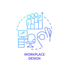 Workplace Design Blue Gradient Concept Icon