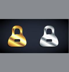 Gold And Silver Weight Icon Isolated On Black