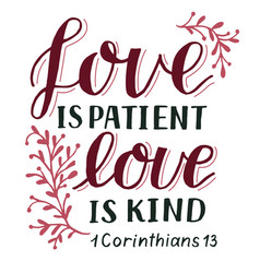 Hand Lettering With Bible Verse Love Is Patient