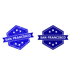 Hexagonal San Francisco Seal With Grunged Surface