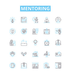 Mentoring Line Icons Set Counseling