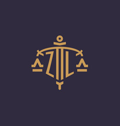 Monogram Zl Logo For Legal Firm With Geometric