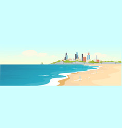 Sandy Urban Beach Flat Color