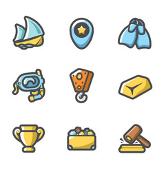 Treasure Hunt Icons Set