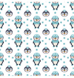 Cute Baby Boy Penguin Seamless Background