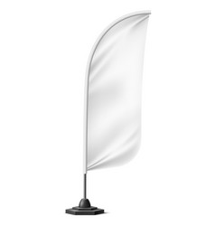 Feather Banner Mockup White Fabric Template