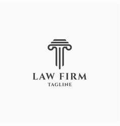 Pillar Law Firm Logo Design Template Flat