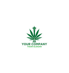 Space Needle Seattle Cannabis Logo Design