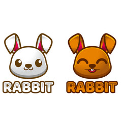 Cute Kawaii Head Rabbit Bunny Mascot Cartoon Logo