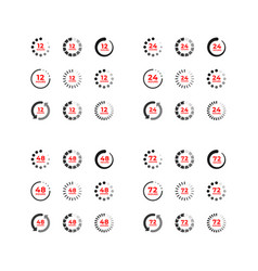 Set Color Icons 12 24 48 72 Hours