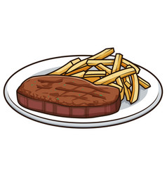 Steak And French Fries Cartoon Clip Art