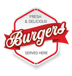 Vintage Burgers Sign Logo Lettering