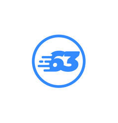 Number 63 Speed Modern Icon Logo