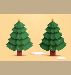 Paper Art Style Christmas Trees