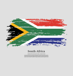 South Africa Flag With Brush Stroke Effect