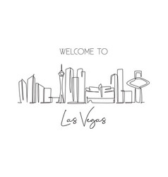 Single Continuous Line Drawing Las Vegas City