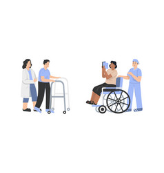 Two Doctors Help People One On A Wheelchair