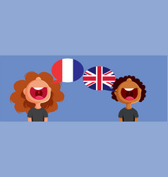 Girl And Boy Communicating In French And English