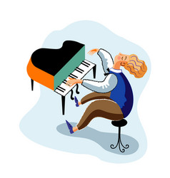 Grand Piano Player Cartoon Character