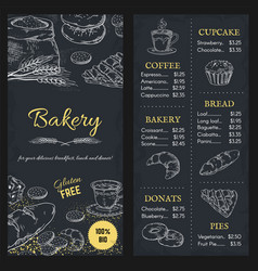 Bakery Menu Mockup Hand Drawn Brochure Of Food