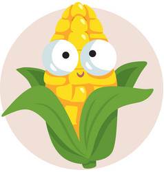 Cartoon Corn Mascot Feeling Cheerful