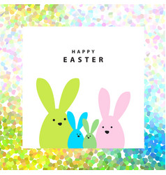 Colorful Easter Card - Bunny Family