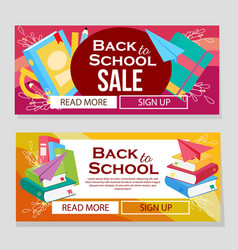 Colorful School Banner With School Books