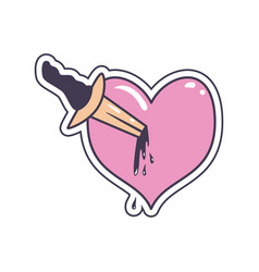 Flat Heart With A Dagger