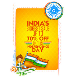 Independence Day India Sale Banner With Indian Vector Image