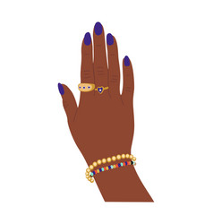 Black Female Hand Raised Up Art Isolated