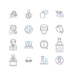 Organizational Management Line Icons Collection