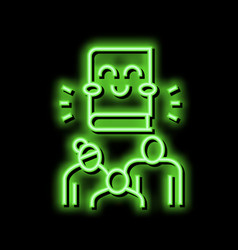 Book For Family Neon Glow Icon