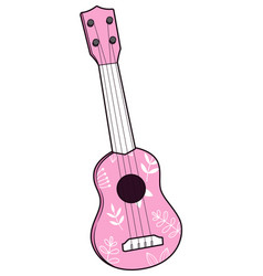 Hawaiian Pink Ukulele Cartoon Clip Art