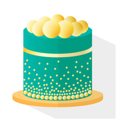 Modern Golden And Teal Cake For Celebration