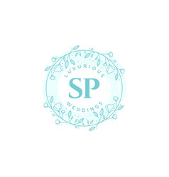 Sp Initials Letter Wedding Monogram Logos