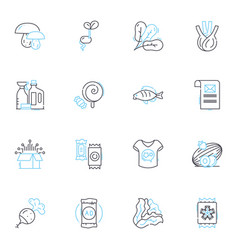 Provisions Linear Icons Set Food Groceries