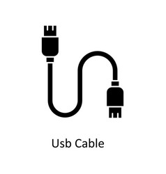 Usb Cable Solid Icons Simple Stock Illu