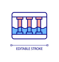 Water Discharge Tunnel Rgb Color Icon