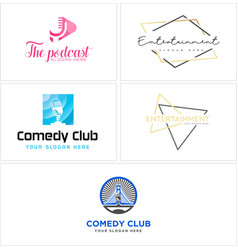 Entertainment Podcast Comedy Club Logo Design