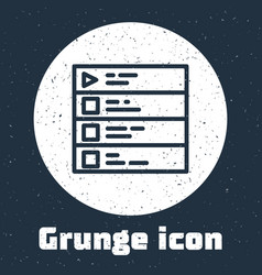 Grunge Line Music Playlist Icon Isolated On Grey