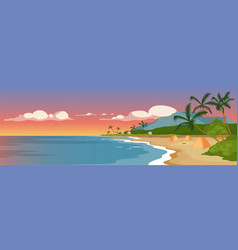 Tropical Sandy Beach Flat Color