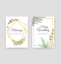 Wedding Floral Posters Elegant Invitation Cards