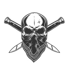 Bandit Skull With Bandana On Face