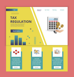 Tax Regulation Flat Landing Page Website Template