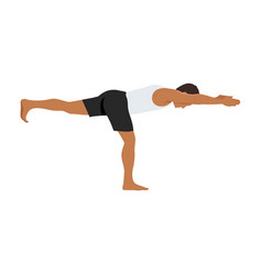 Man Doing Warrior Iii Pose Virabhadrasana Iii